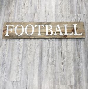 Rustic Quill to Paper by Sixtrees Wooden Galvanized FOOTBALL Wall Sign